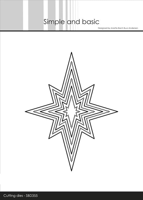 SBD355 Simple and basic die Oblong star Største: 12,5x9,7cm
